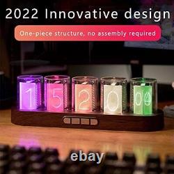 AGASIN GUAZI Horloge à tubes Nixie d'imitation avec horloge créative RGB 16 millions de couleurs