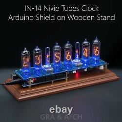 Arduino Shield Ncs314 In-14 Nixie Horloge Sur Vieux Support En Bois Avec Des Options