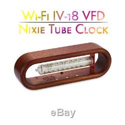 Douk Audio / Iv-18 Vfd Nixie Alarme Horloge Tube Wifi En Bois Télécommande