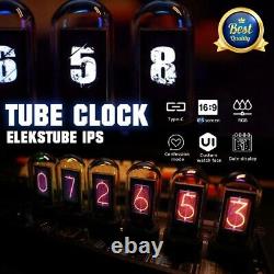 Elekstube Ips 10 Bit Rgb Nixie Tube Glows Électronique Numérique Bricolage Led Bureau Horloge