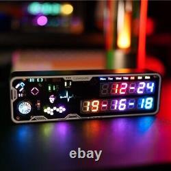 Horloge Cyberpunk à tube Nixie RVB avec support d'affichage LED pour le jour, le timing et le compte à rebours pe66