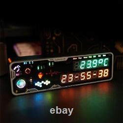 Horloge Cyberpunk à tube Nixie RVB avec support d'affichage LED pour le jour, le timing et le compte à rebours pe66