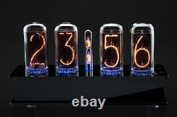 Horloge De Tube Nixie In-18 Bouclier Arduino Dans Boîtier Acrylique Noir Élégant 12/24h Temp