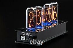 Horloge De Tube Nixie In-18 Bouclier Arduino Dans Boîtier Acrylique Noir Élégant 12/24h Temp
