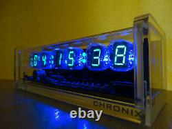 Horloge Nixie Avec 6 Tubes Iv22 Vfd, Télécommande, Boîtier Acrylique, Led Rgb, Alarme