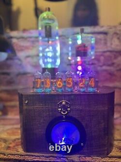 Horloge Nixie IN-14 Rétro Steampunk. JAN-CEP-872A+ Eimac 15 RVB + Compteur Vintage