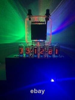 Horloge Nixie In-14 Steampunk. Cuivre, Laiton Et Verre ! Rgb Lit 833a Tube & Ammeter