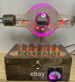 Horloge Nixie In-14 Steampunk. Tube Ux-852 Précoce. Modèle D’anneau Et Ammeter Lit De Rgb