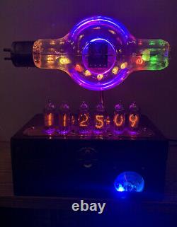Horloge Nixie In-14 Steampunk. Tube Ux-852 Précoce. Modèle D’anneau Et Ammeter Lit De Rgb