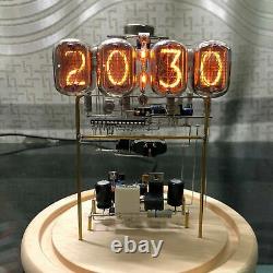 Horloge à tube Nixie IN-12 classique vintage en kit DIY / non assemblée avec boîtier en verre rond