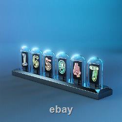 Horloge à tube Nixie IPS RGB avec styles de cadran personnalisés - Cadeaux d'affichage lumineux.