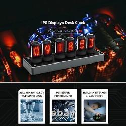 Horloge à tube lumineux à écran couleur IPS, affichage numérique de l'heure LCD, photo rétro punk