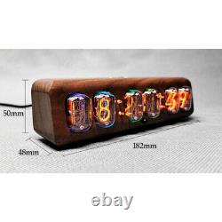 Horloge à tubes IN12 Glow Bluetooth Nixie avec coque en bois massif