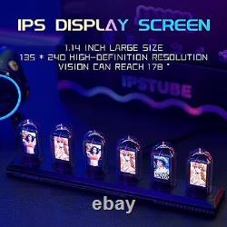 Horloge à tubes Nixie Horloge à tubes lumineux Horloge numérique à écran couleur IPS Horloge analogique DIY H401
