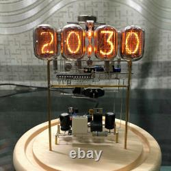 Horloge à tubes Nixie IN-12 classique et vintage en kit à faire soi-même / non assemblée avec boîtier en verre rond