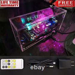 Horloge à tubes Nixie IV18 Cyberpunk avec tube fluorescent et couvercle anti-poussière