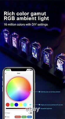 Horloge à tubes Nixie RGB Glow DIY, horloge LED, veilleuses électroniques, montre numérique
