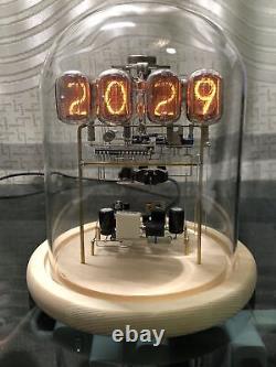 Horloge à tubes Nixie vintage classique IN-12 avec kit de bricolage et boîtier en verre rond