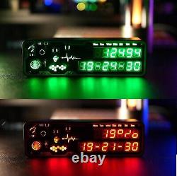 Horloge de bureau Cyberpunk RGB Nixie Tube avec support LED pour le timing/jour de compte à rebours