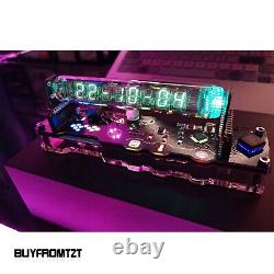 Horloge de bureau Cyberpunk à tube fluorescent IV18 avec horloge à tube Nixie et couvercle anti-poussière