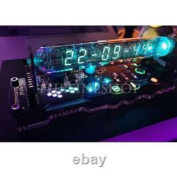 Horloge de bureau IV18 Cyberpunk avec tube fluorescent Nixie, décoration