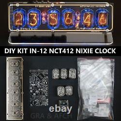 In-12 Kit Nixie Tube Horloge Gold Acrylique Stand Temp F/cwith Options Noir
