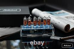 In-14 Nixie Tube Clock Assembled Acrylic Enclosure Adapter 6 Tubes Par Millclock