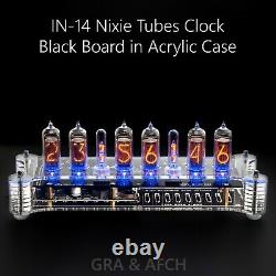 In-14 Nixie Tubes Horloge Cas Acrylique Avec Capteur De Température F / C Black Board