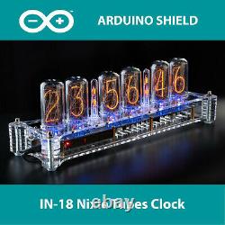 In-18 Arduino Shield Nixie Tubes Horloge En Acrylique Boîtier Tubes Optionnel