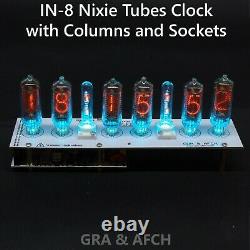 In-8 Nixie Tubes Horloge Avec Colonnes Et Douilles Avec Tubes