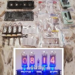 KIT DIY avec nouvelles lampes Nixie Clock 4x IN-14+IN3 Rétroéclairage RGB Alarme Toutes les pièces.
