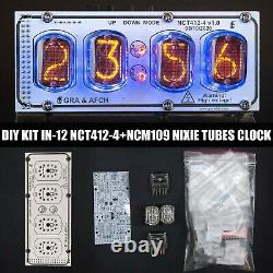 Kit In-12 Nixie Tube Horloge Gold Acrylique Stand Avec Options Blanc Conseil 4 Tubes