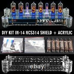 Kit In-14 Arduino Shield Nixie Horloge Ncs314 Cas Acrylique 12/24h Machine À Sous