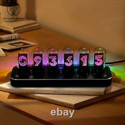 Montre Horloge LED Nixie électronique à 6 chiffres avec tube lumineux RVB couleur pleine personnalisé