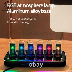 Montre Horloge LED Nixie électronique à 6 chiffres avec tube lumineux RVB couleur pleine personnalisé