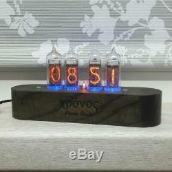 Nixie Clock In-14 Horloge Rétro Avec En 14 Lampe Tubulaire Nixie Horloge En Bois