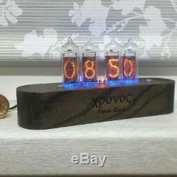 Nixie Clock In-14 Horloge Rétro Avec En 14 Lampe Tubulaire Nixie Horloge En Bois