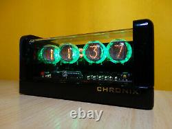 Nixie Horloge Avec 4 Tubes Z560m Vert Led & Noir Cas Brillant & Alarme & Télécommande