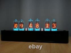 Nixie Horloge Avec 6 Tubes Z573m Rgb Rétro-éclairage Noir Acrylique Boîtier Retro Steampunk