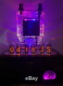 Nixie Horloge In-14 Steampunk. Cuivre, Laiton Et Verre! Rvb Lit 833a Tube & Ampèremètre