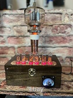 Nixie Horloge In-14 Steampunk. Vt 129/304 Tl Tube D'émetteur En Laiton Cuivre Et Verre