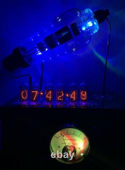 Nixie Horloge In-14 Tube. Le Style Steampunk. 627 Syntron Tungar Tube, Laiton Ampèremètre