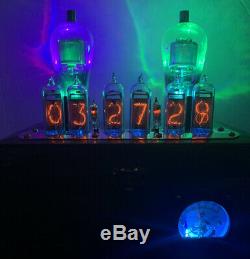 Nixie Horloge In-14 Tube. Steampunk. Vintage Lighted X224 Tubes Et Ampèremètre. Anneaux