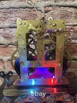 Nixie Horloge In-14 Tubes. Un Steampunk. Déplacement Des Engrenages En Laiton Avec Illumination Rgb