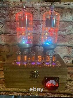 Nixie In-14 Tube Steampunk Horloge. 2 Eimac 2-150d, 24 Rgb. Changements De Couleurs