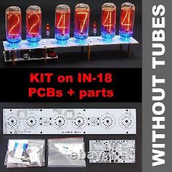 Nixie Tube Clock Kit Diy In-18 Pcb+toutes Les Pièces Arduino Comp. 12/24h Sans Tubes