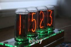 Nixie Tube Horloge Comprennent 4x In-18 Tubes Et Boîtier Transparent En Bois Rétro Vintage