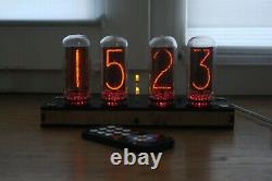 Nixie Tube Horloge Comprennent 4x In-18 Tubes Et Contreplaqué Noir Cas Rétro Vintage
