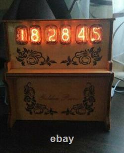 Nixie Tube Horloge In-12b Sur Mesure 'golden Piano' Alarme De Street Organ Nouveau