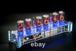 Nixie Tubes Clock Sur Z5660m Dans Le Grand Boîtier Acrylique Avec Colonnes Machine À Sous 12/24h